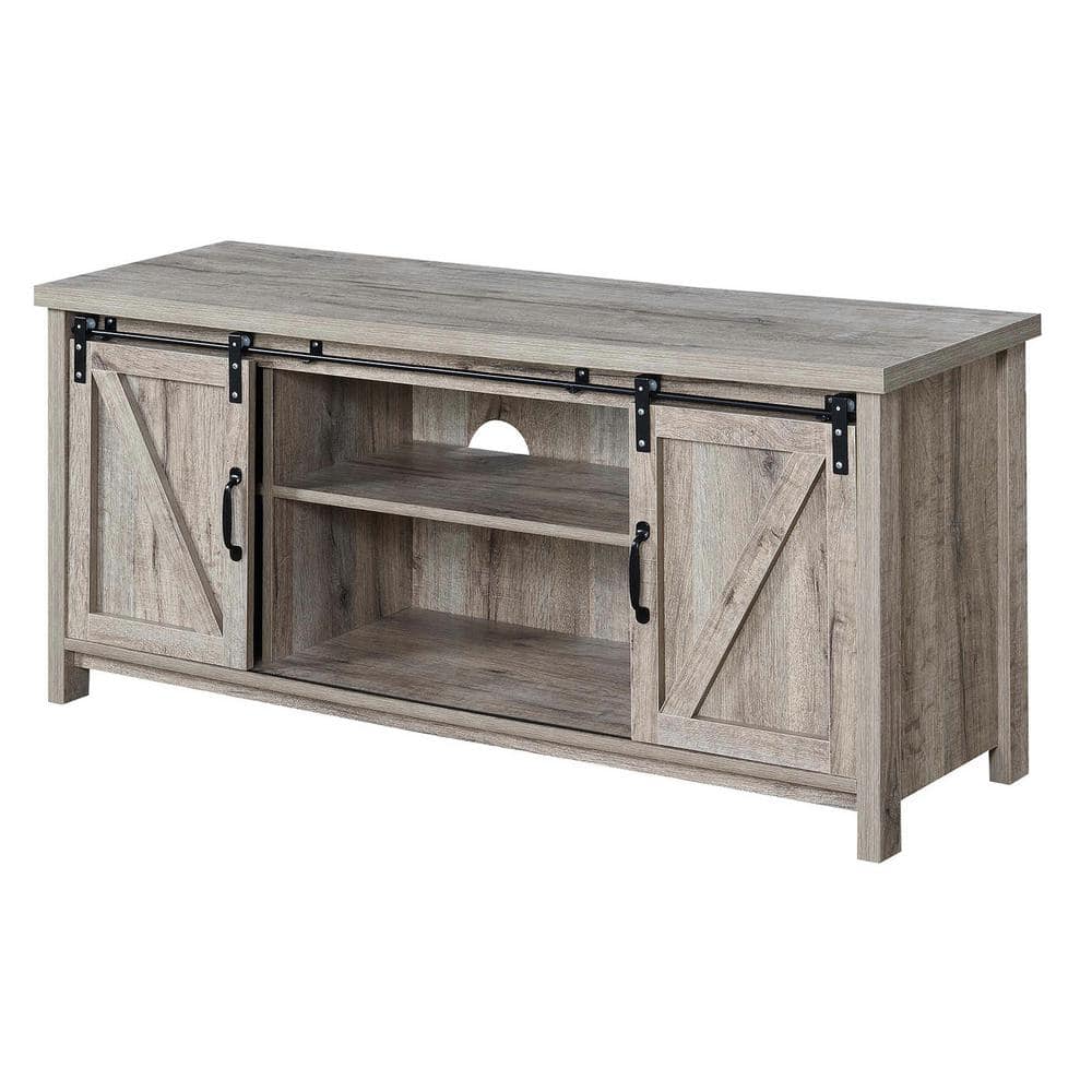 Convenience Concepts Blake 52 in. Sandstone Particle Board TV Stand Fits TVs Up to 55 in. with Storage Doors