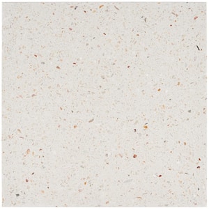 Raleigh Ivory Square 8 in. x 0.8 in. Polished Terrazzo Cement Tile Sample