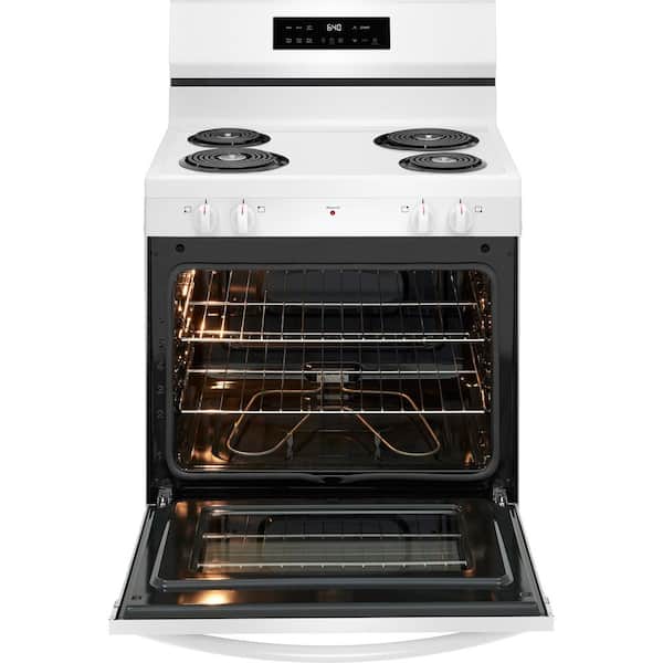 30 in. 4 Burner Free-Standing Electric Range in White with One-Touch Self Clean