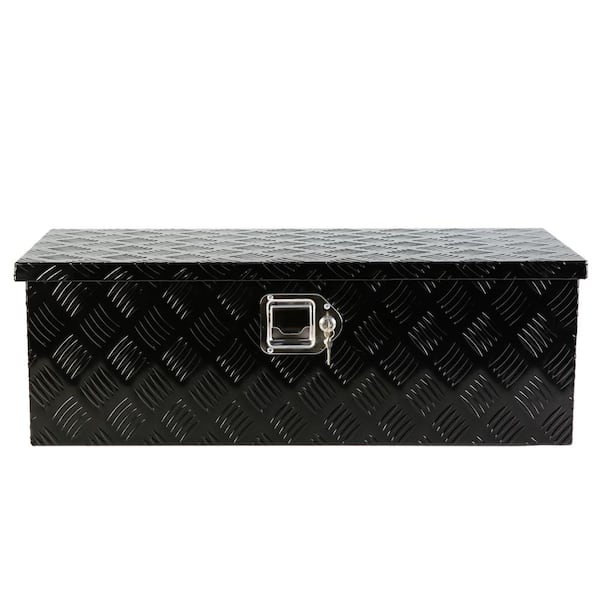 17 Gal. Aluminum Deck Box, 5 Bar Tread Tool Long Box with Lock