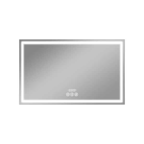 Lirago 45 in. W x 36 in. H Modern Rectangle Frameless LED Mirror Vanity Mirror Bathroom Mirror