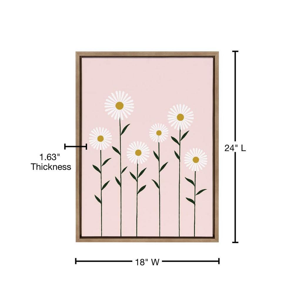 Sylvie Daisies Pink and Gold Framed Canvas Wall Art
