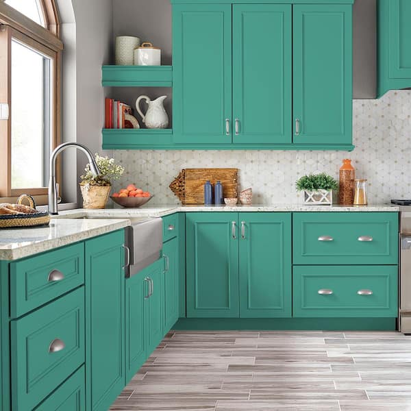 1 qt. #P440-5 Water Park Satin Enamel Interior/Exterior Cabinet, Door & Trim Paint
