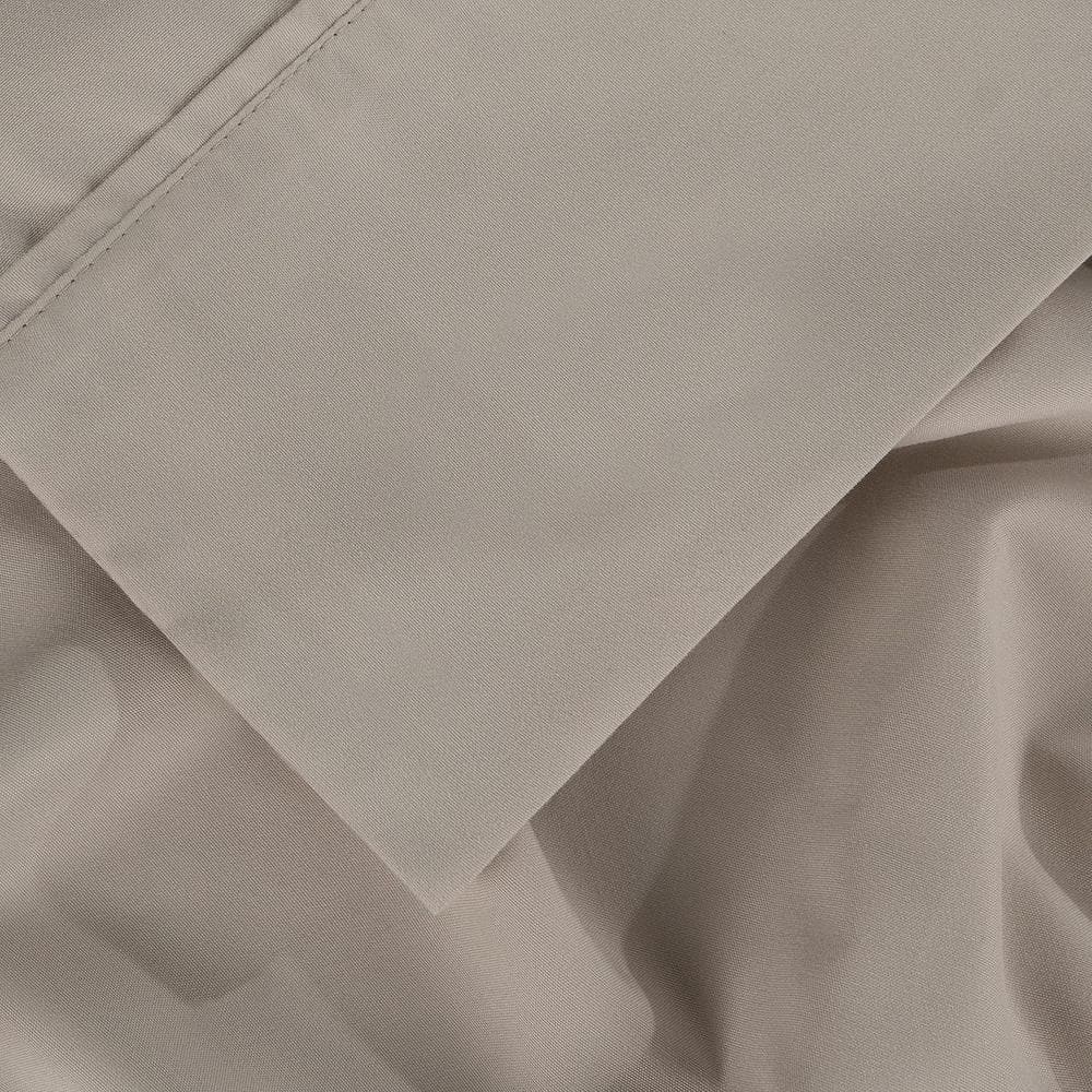 Medium Beige Full Size Polyester Microfiber Bed Sheet Set