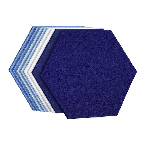 8-Pack Hexagon Felt Bulletin Board 12 Inch Notice Boards with 30 Push Pins Easy DIY Wall Tiles for Home Office Kitchen