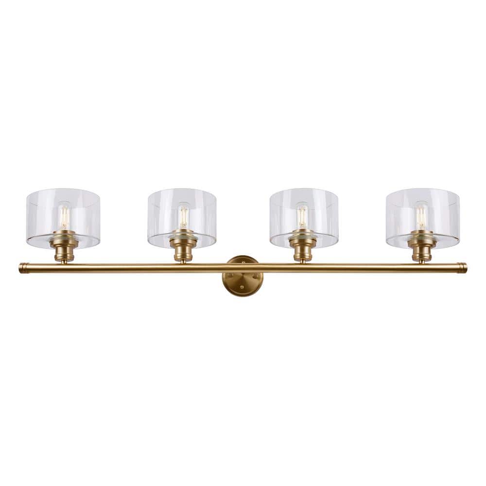 Zane 44.75" Gold and Black Steel Vanity Light