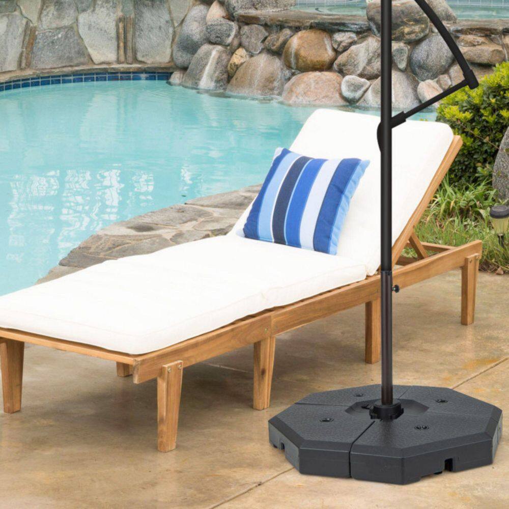 Black Octagonal Heavy-Duty Patio Umbrella Base Weight Set