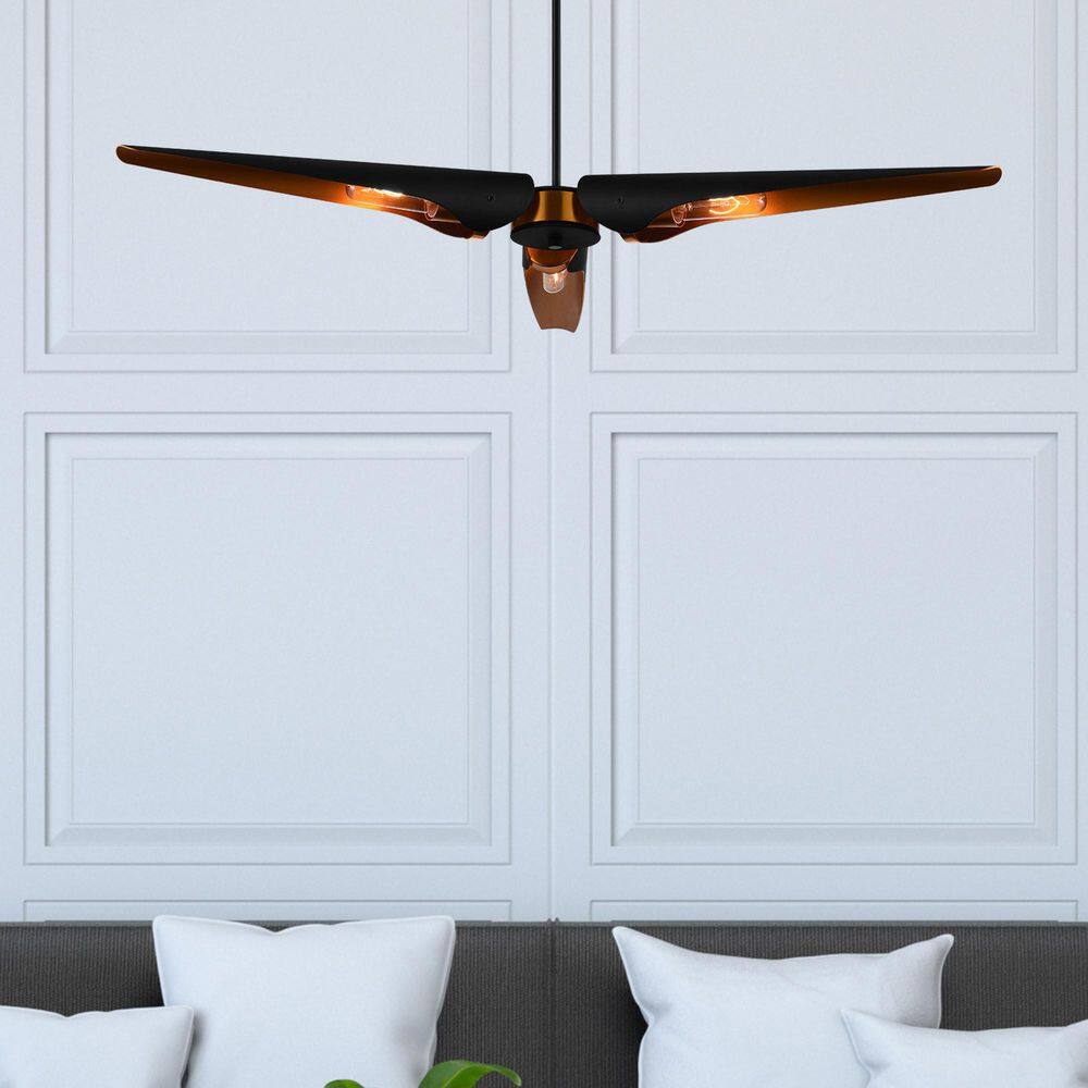 Amar Matte Black 39" Sputnik Transitional Chandelier