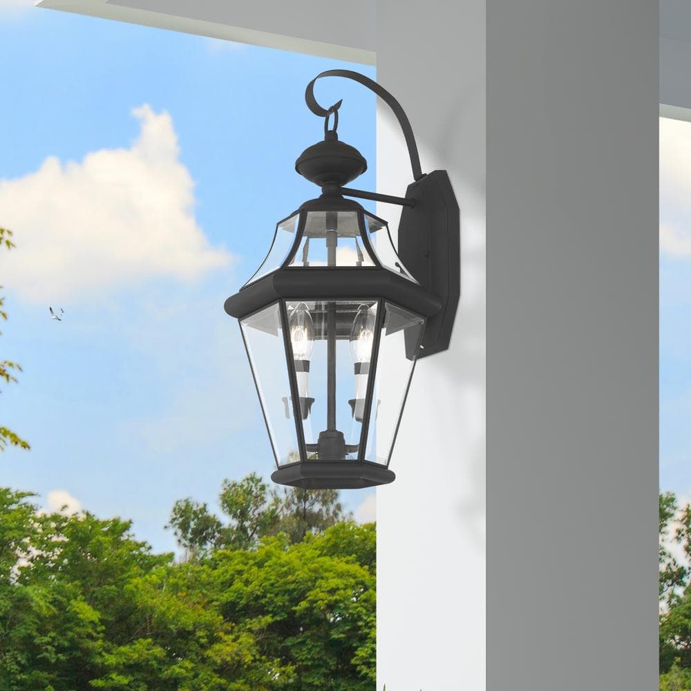 Georgetown Black Bronze 2-Light Outdoor Wall Lantern