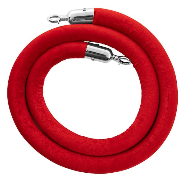 Aarco Products Inc. Brass Rope Queuing System with Red Rope - 12Dia x 40H
