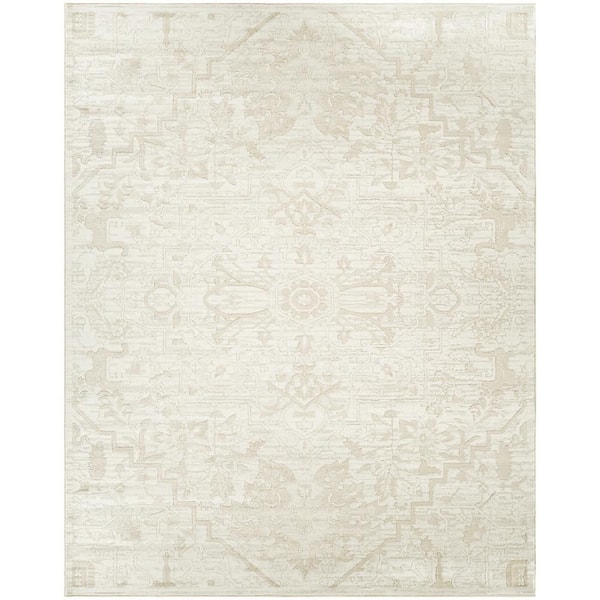 Dekor Ivory 8 ft. x 10 ft. Medallion Traditional Area Rug