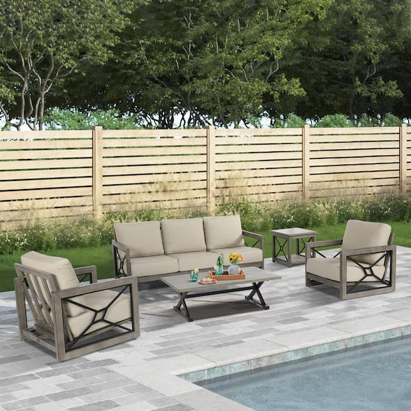 Marindo 5-Piece Aluminum Outdoor Conversation Set with Sunbrella Cushions