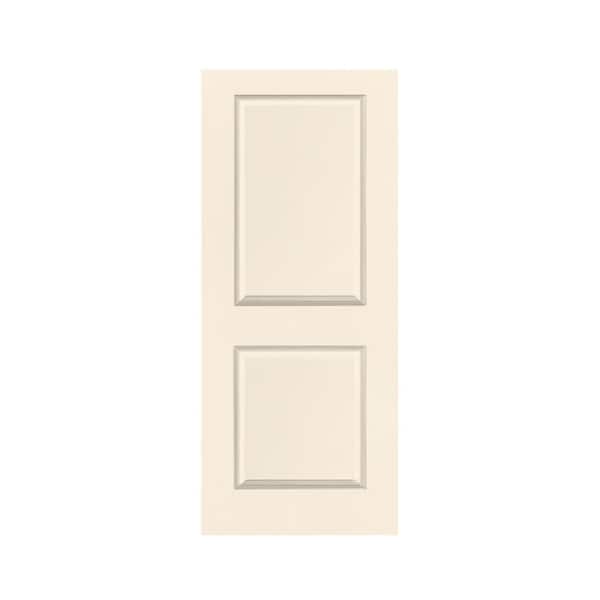 CALHOME 36 in. x 80 in. Beige Stained Composite MDF 2 Panel Interior Barn Door Slab
