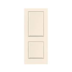 36 in. x 80 in. 2-Panel Beige Stained Composite MDF Hollow Core Interior Door Slab For Pocket Door
