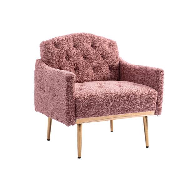 Brush Pink Leisure Single Sofa Accent Chair with Rose Golden Metal feet  SW-TY-BP-12 - The Home Depot