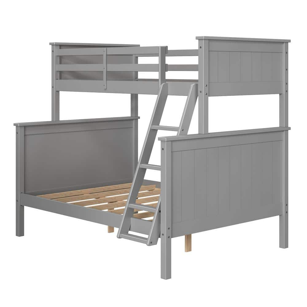 Linon Home Decor Sanibel Grey Twin over Full BunkBed THD04195 - The ...