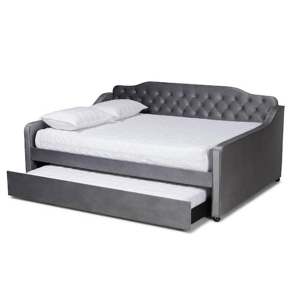 Baxton Studio Freda Grey Full Daybed with Trundle