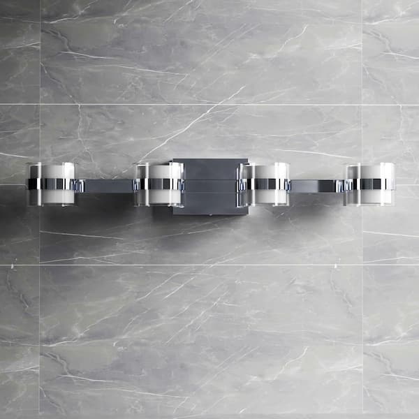 Austin 27.5 in. 4-Light Modern Chrome Integrated LED Dimmble 3-CCT Vanity Light