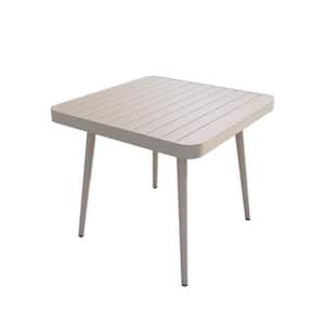 Champagne Square Aluminum Picnic Table Outdoor Side Table