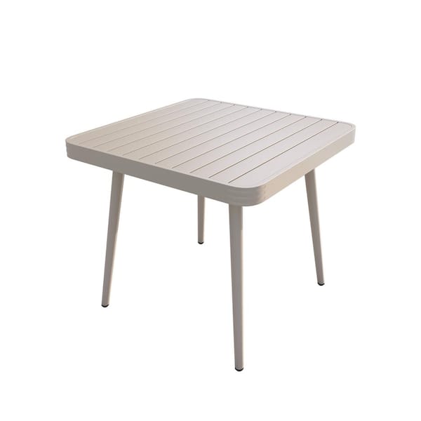 TWT Champagne Square Aluminum Picnic Table Outdoor Side Table