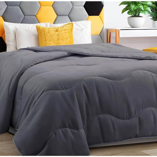 Grey King Size Down Alternative Comforter Cooling Duvet Insert