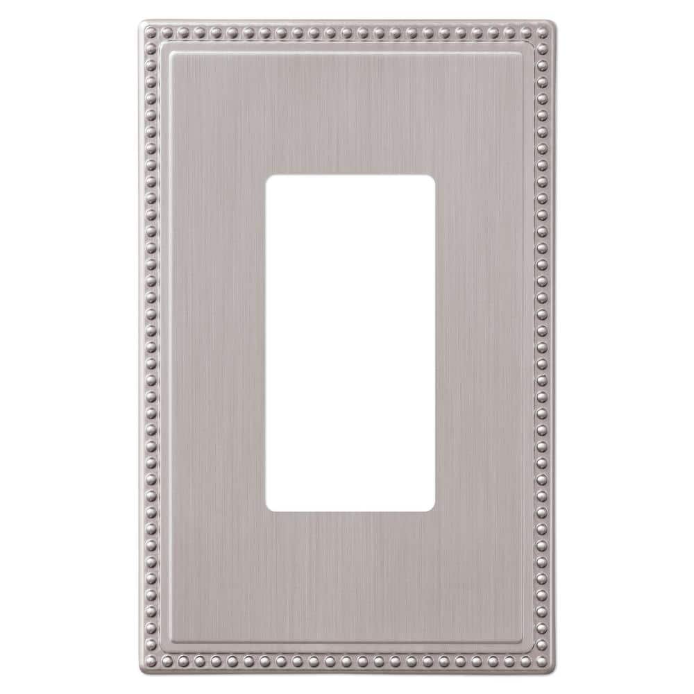 Brushed Nickel Single Rocker Cast Metal Wall Plate
