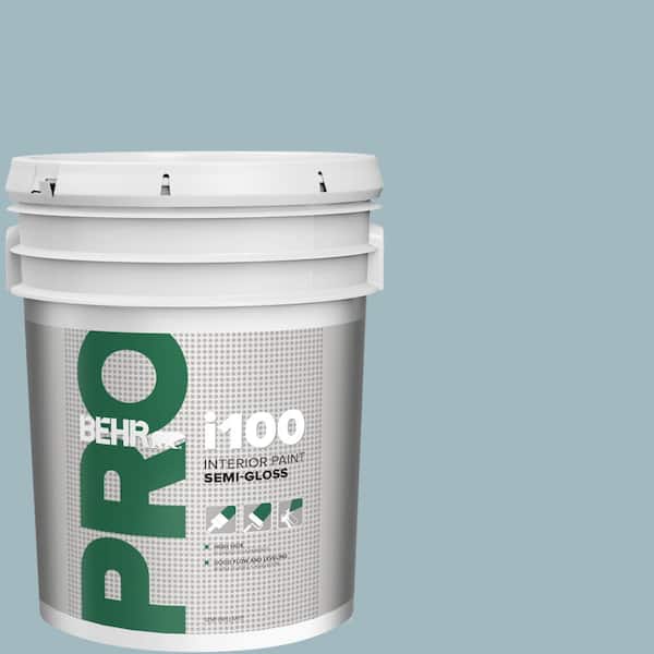 5 gal. #BIC-23 Hopeful Blue Semi-Gloss Interior Paint