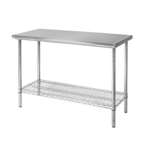 Stainless Steel Utility Table with Open Storage