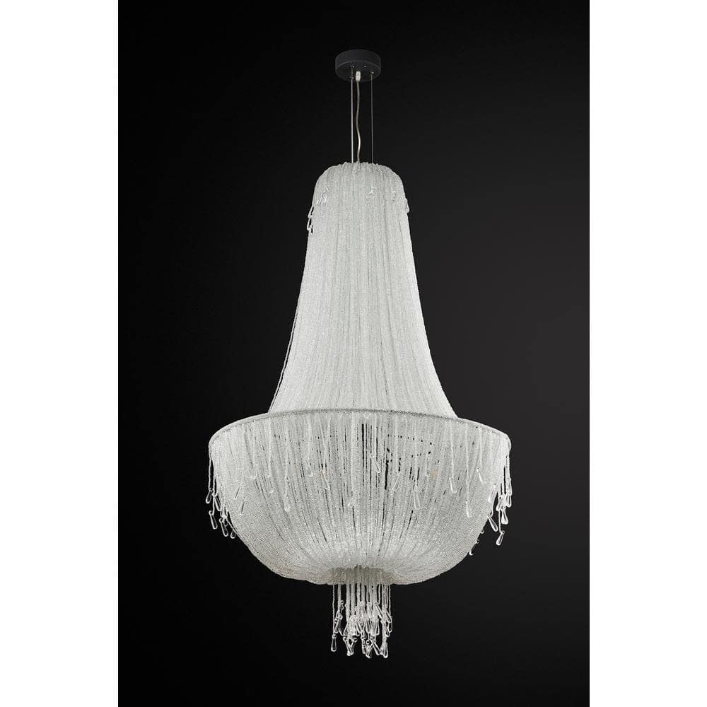 Glacier 30 in. 10-Light Dark Gray Finish Glam Chandelier with Clear Bead for Living Room price history on PriceWatchPro