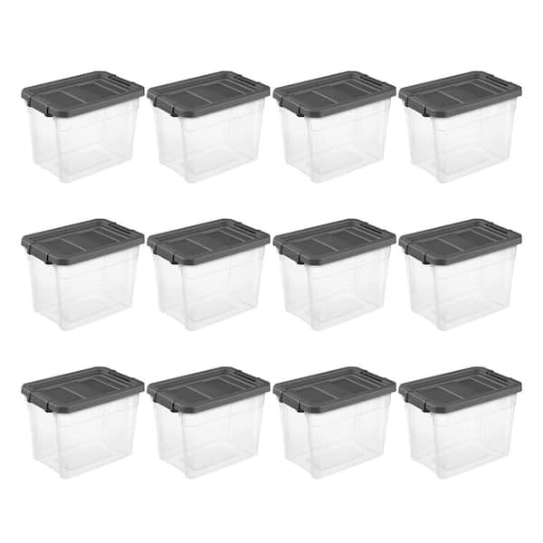 Sterilite 30 Qt Clear Plastic Stackable Storage Bin w/ Grey Latch Lid, 24  Pack, 24pk - Fry's Food Stores