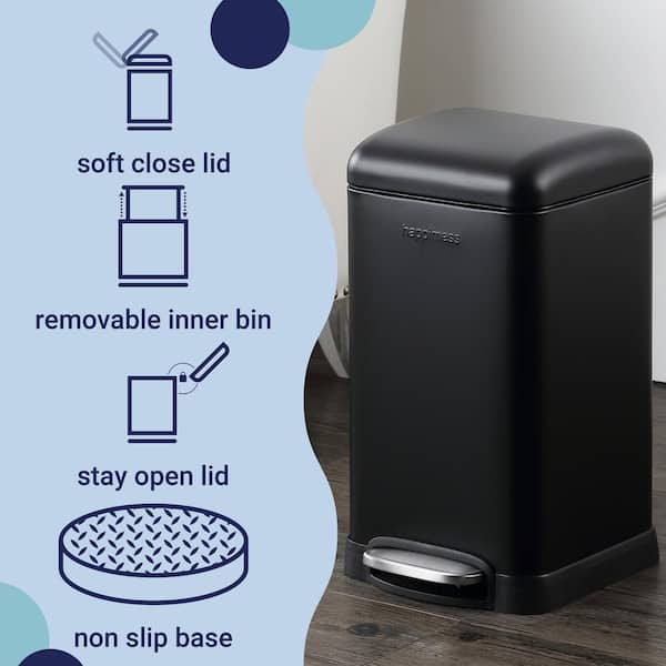 Hefty 3.5-Gallons Black Plastic Kitchen Trash Can Indoor in the