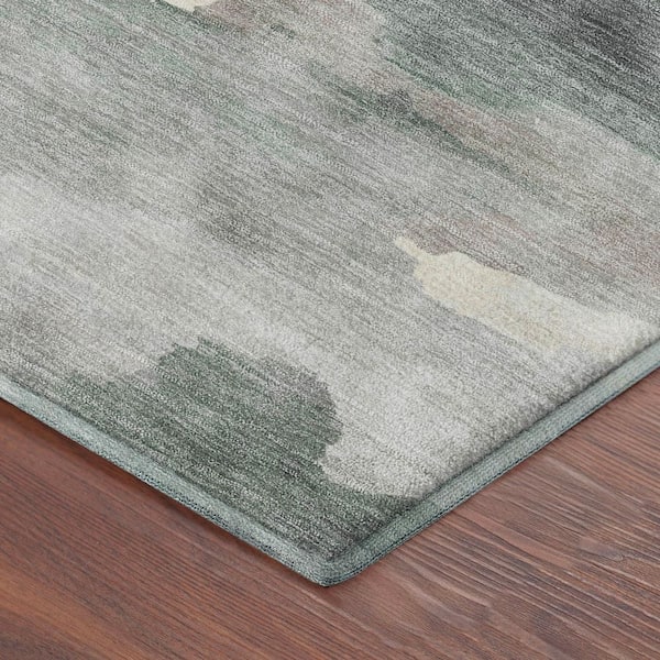 Mayfield Premium Machine Washable Abstract AMF2259 Sage 10 ft. x 14 ft. Area Rug