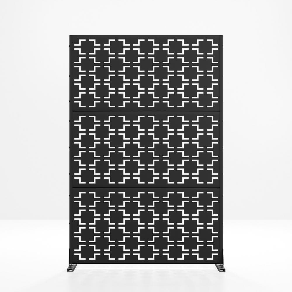 72 in. High Metal Steel Outdoor Privacy Screen, Freestanding Partition Deco