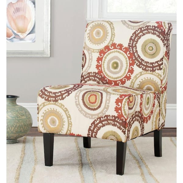Marka Beige/Brown Armless Club Chair