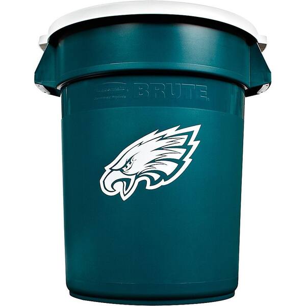 Rubbermaid Commercial Products BRUTE NFL 32 Gal. Philadelphia Eagles Round Trash Can with Lid