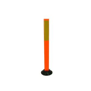 36 in. Orange Delineator Post with Base and 3 in. x 12 in. High-Intensity Yellow Strip