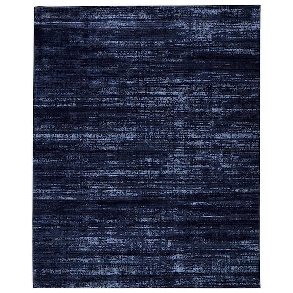 HomeRoots 8 ft. x 10 ft. Black, Blue Solid Color Area Rug