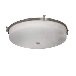 Clouds Collection Era Family 20.75 in. 3-Light Brushed Nickel Flush Mount