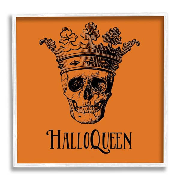 Stupell Industries HalloQueen Skull in Crown by Two If By Sea 1-Piece Framed Graphic Print Typography Poster Art Print 24 in. x 24 in.
