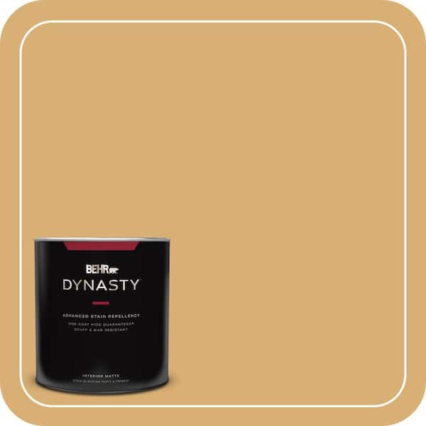 BEHR DYNASTY 1 qt. #HDC-AC-08 Mustard Field Matte Interior Stain-Blocking Paint and Primer