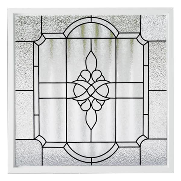 23.5 in. x 23.5 in. White Victorian PE Black Caming Replacement Frame Vinyl Picture Window