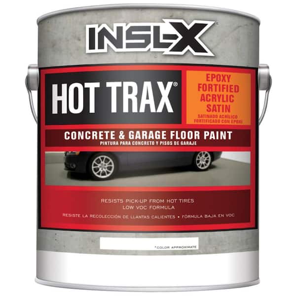 Insl-X Hot Trax Designer 1 gal. Satin Silver Gray Water-Based Acrylic Concrete and Garage Floor Paint