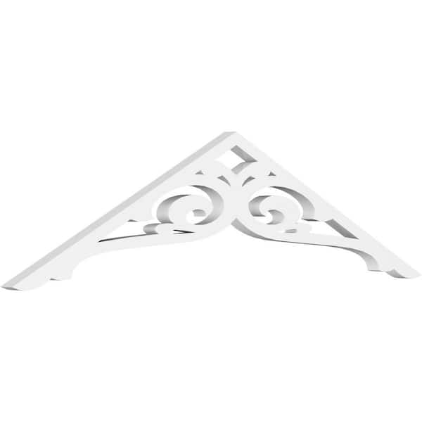 Ekena Millwork 1 in. x 36 in. x 9 in. (6/12) Pitch Bordeaux Gable Pediment Architectural Grade PVC Moulding