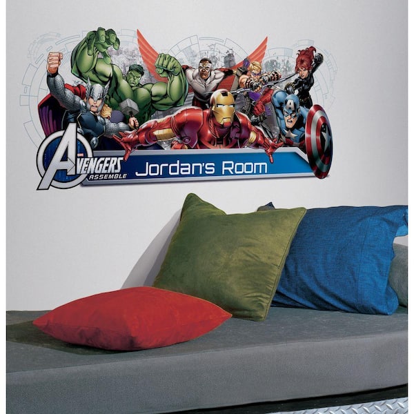 RoomMates Avengers Assemble Personalization Headboard Peel and Stick 108-Piece Wall Decals