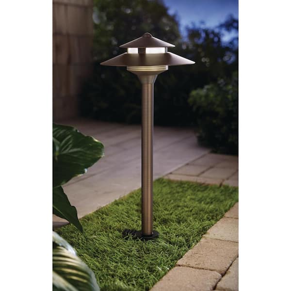 35 Lumen Low Voltage Brass Integrated LED 2700K Warm White Waterproof Outdoor Landscape Path Light