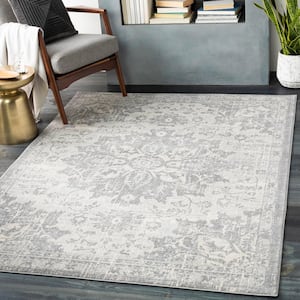 Zillah Grey 8 ft. 10 in. x 12 ft. 3 in. Medallion Area Rug