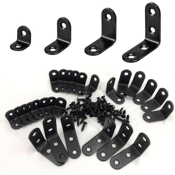 26 PCS Corner Bracket Brace Set Stainless Steel 90-Degree Braces with Screws for Wood Furniture Cabinet Chair