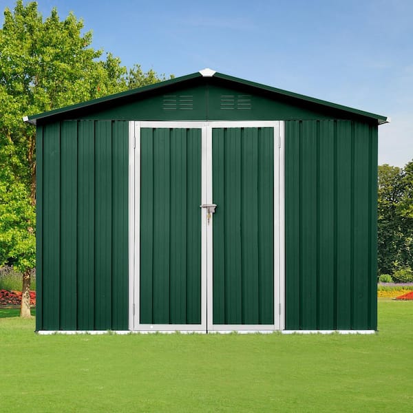 8 ft.W x 6 ft. D Metal Storage Shed in Green Outdoor Tool Shed with Lockable Door and Vents (48 sq. ft.)