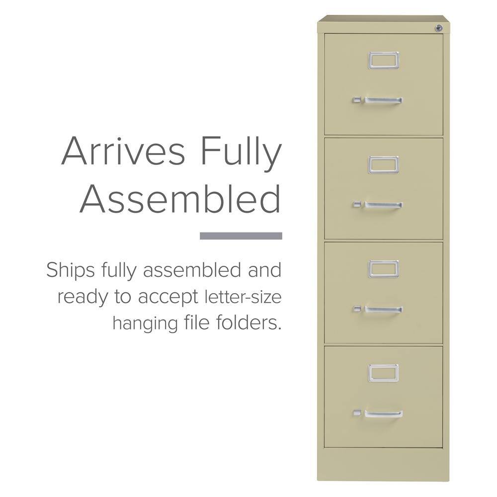 Putty 52" Vertical 4-Drawer Lockable File Cabinet