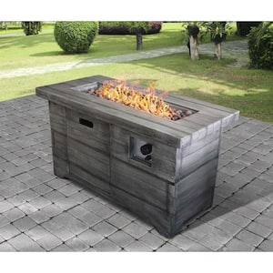 Cove Weathered Faux Wood Rectangular Gas Fire Pit